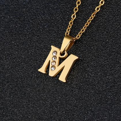 Letter M Necklace, Lucky English Letter Couple..