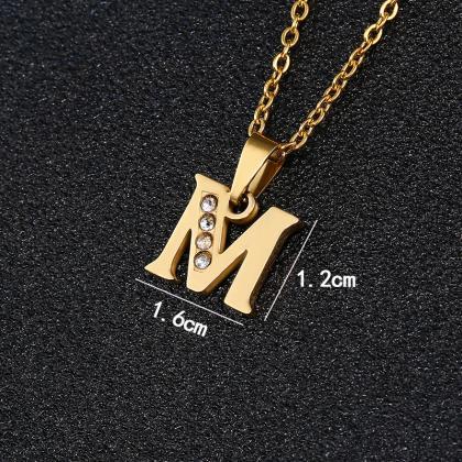 Letter M Necklace, Lucky English Letter Couple..