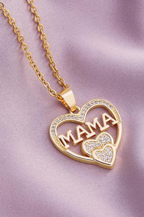 Elegant Mother's Day Mom Letter Name Pendant Necklace