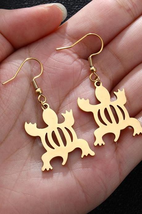 Fashionable Hollow Gold Stainless Steel Earrings