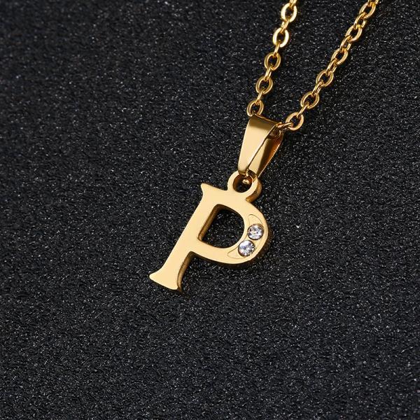Letter P Necklace, Lucky English Letter Couple Pendant Pendant Clavicle Chain