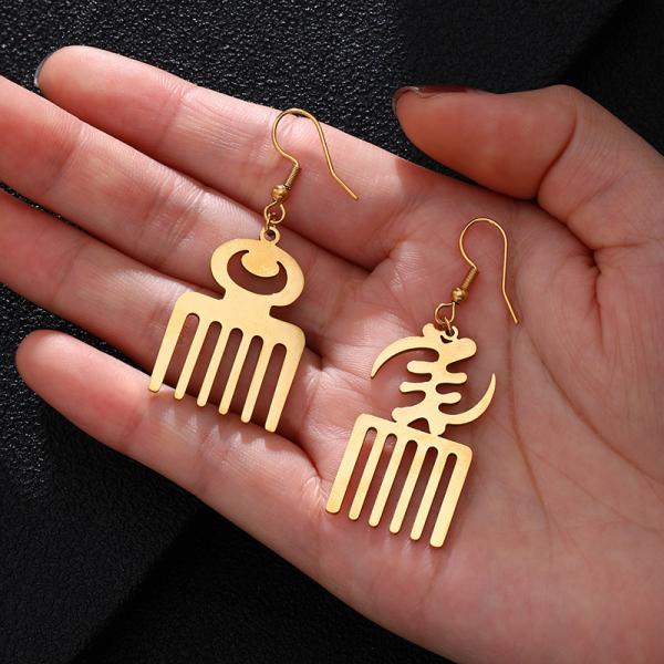 Fashionable Hollow Gold Stainless Steel Earrings